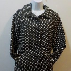 Lauren Conrad Black with White polka dot jacket trench coat Size 10